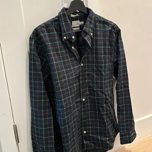 Men’s J Crew long sleeve shirt slim untucked medium green blue pattern